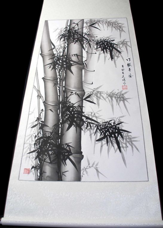 竹農 掛軸 水墨画 肉筆 美術品・アンティーク・コレクション